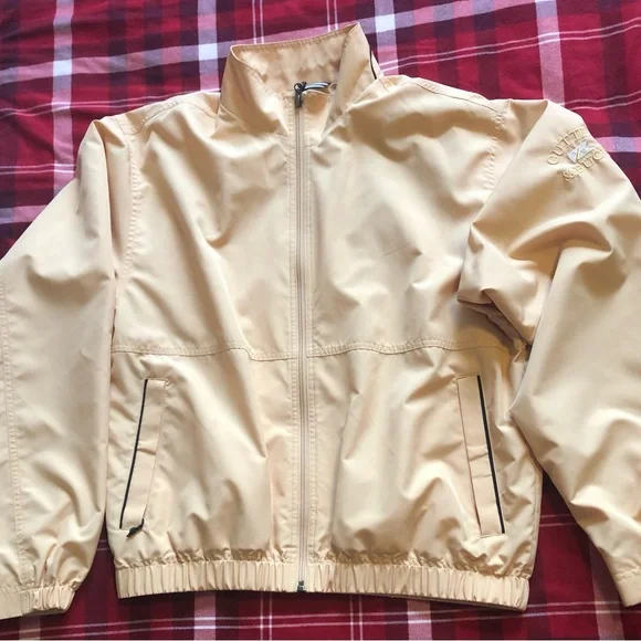 Cutter & Buck Men’s Medium Yellow Nautical Windbreaker Casual Sport Jacket - Picture 2 of 16